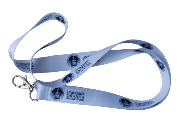 Nastrino Collo Bianco Logo Blu