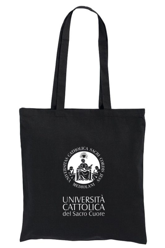 Shopper Nera Logo Bianco