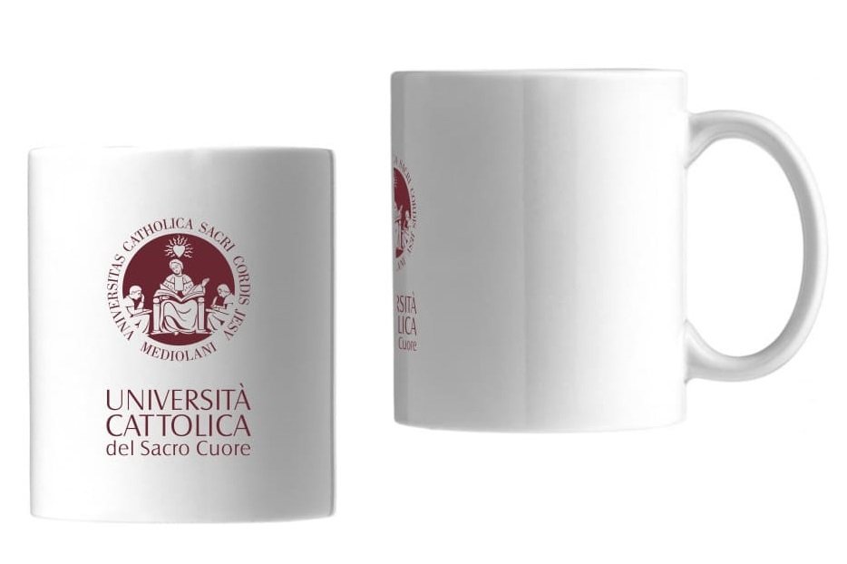 Tazza Mug Bianca Logo Bordeaux