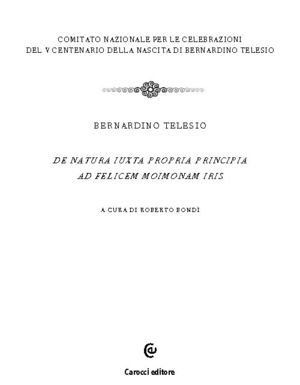 De natura iuxta propria principia. Ad Felicem Moimonam iris (rist. anast.)