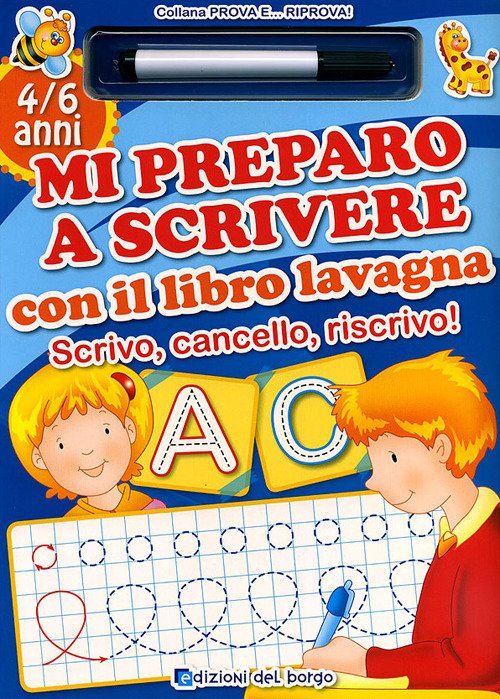 Mi preparo a scrivere con il libro lavagna. Scrivo, cancello, riscrivo