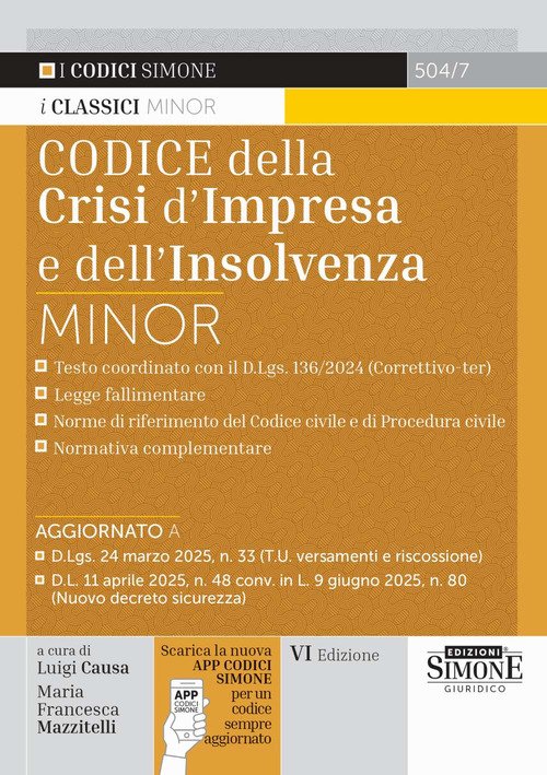 Codice della crisi d'impresa e dell'insolvenza. Ediz. minor