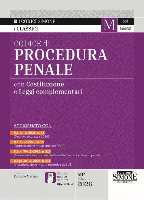 Codice di procedura penale con Costituzione e leggi complementari