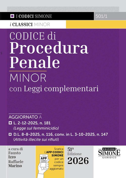 Codice di procedura penale Minor. Leggi complementari