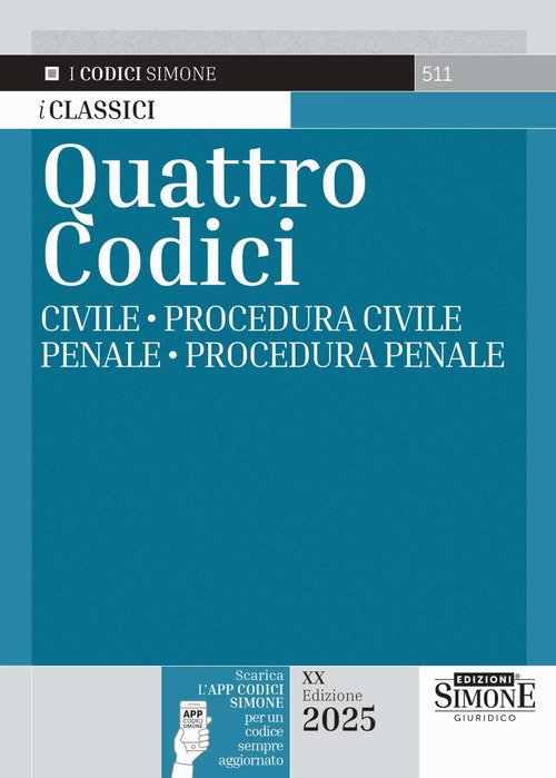 Quattro codici: Civile-Procedura civile-Penale-Procedura penale