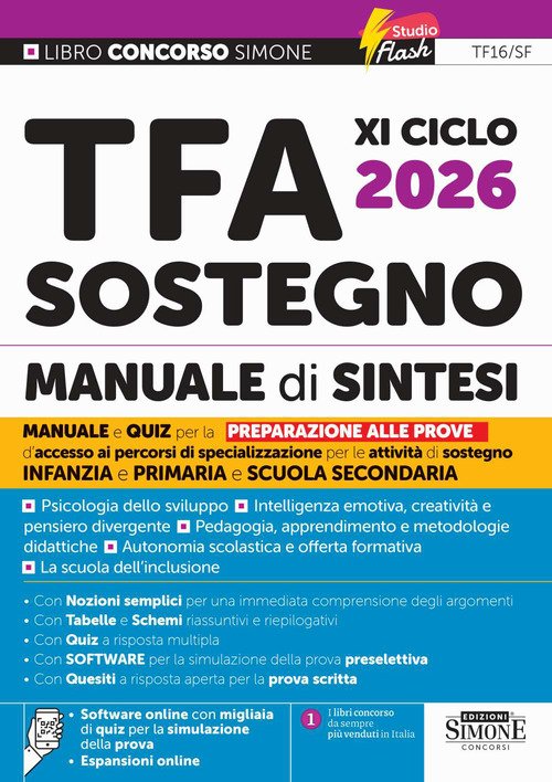 TFA XI Ciclo 2026 Sostegno. Manuale di sintesi