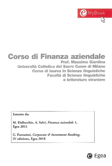 Finanza aziendale. Estratto 2018
