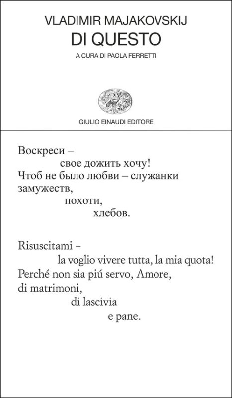 Di questo. Testo originale a fronte