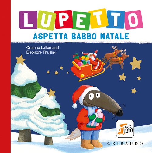 Lupetto aspetta Babbo Natale. Amico lupo