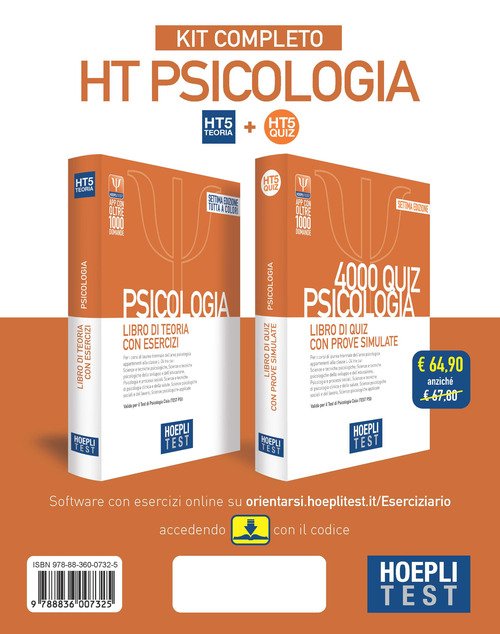 Hoepli test. Psicologia. Kit completo: Libro di teoria con esercizi-4000 quiz con prove simulate