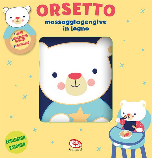 Orsetto. Libri di stoffa con massaggiagengive in legno