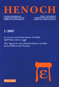 Henoch (2007). Vol. 1: La ricerca sul Gesù storico in Italia dall'Ottocento a oggi.