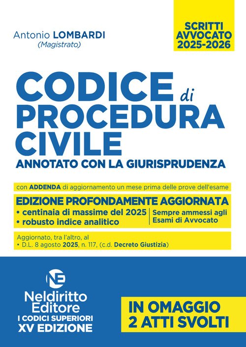 Codice di Procedura Civile Annotato con la giurisprudenza per l'Esame di avvocato 2025-2026