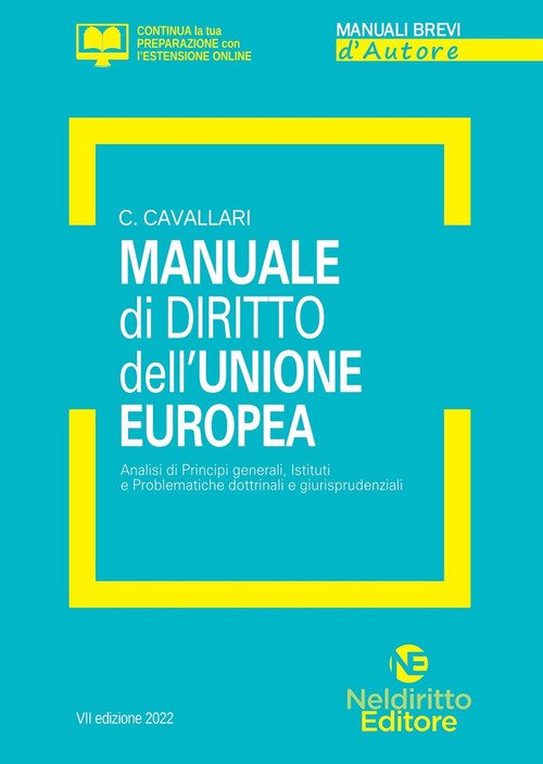 Manuale di diritto dell'Unione Europea. Analisi di principi generali, Istituti e problematiche dottrinali e giurisprudenziali