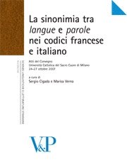 La sinonimia tra langue e parole nei codici francese e italiano