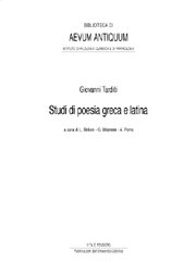 Studi di poesia greca e latina