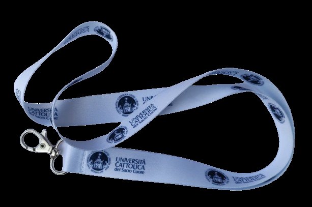 Nastrino Collo Bianco Logo Blu