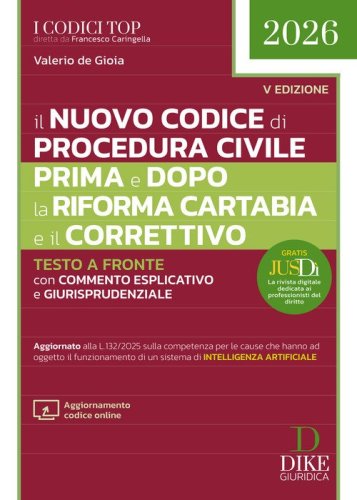 Il nuovo codice di procedura civile prima e dopo la Riforma Cartabia e il Correttivo 2026