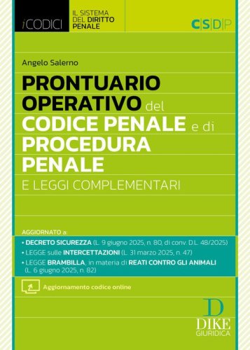 Prontuario operativo del codice penale e di procedura penale