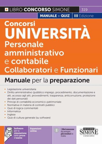 Concorsi Universit&agrave;. Personale amministrativo e contabile (categorie C e D). Collaboratori e funzionari. Manuale per la preparazione