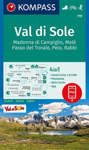 Carta escursionistica n. 119. Val di Sole 1:35.000 Ediz. italiana, tedesca e inglese