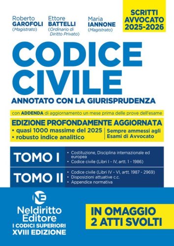 Codice Civile annotato con la giurisprudenza per l'Esame di avvocato 2025-2026 in 2 tomi