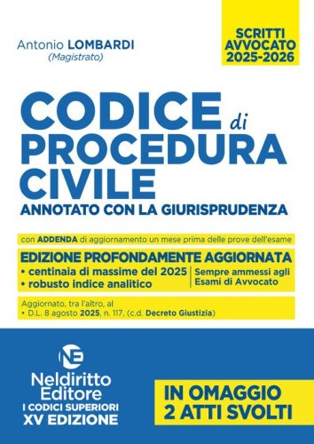 Codice di Procedura Civile Annotato con la giurisprudenza per l'Esame di avvocato 2025-2026
