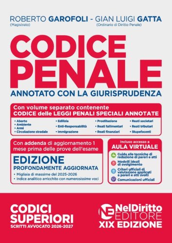 Codice penale annotato con la giurisprudenza 2026-2027. Esame di avvocato