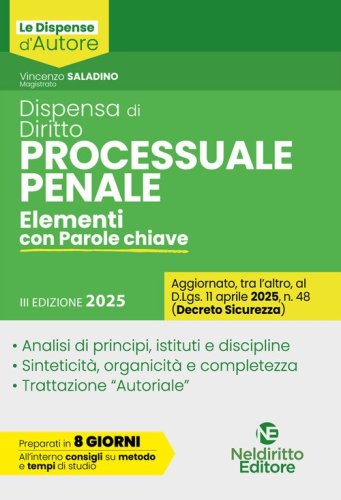 Dispensa di procedura penale 2025