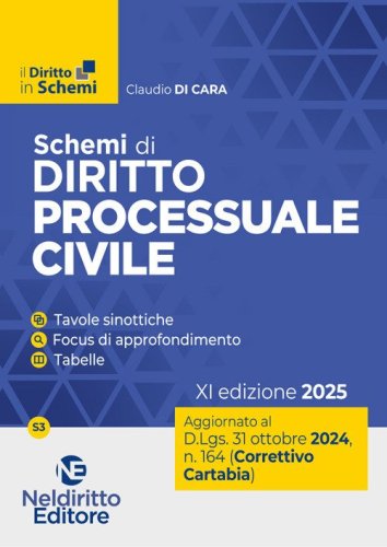 Schemi di diritto procedura civile. Aggiornato al Decreto Correttivo Cartabia D.Lgs. 31 ottobre 2024, n. 164