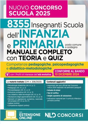 Manuale infanzia e primaria con teoria e test di verifica per il nuovo concorso scuola Infanzia e primaria 2025
